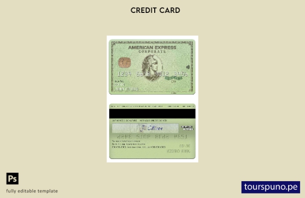 listo para imprimir plantilla de tarjeta verde de American Express de Massachuse